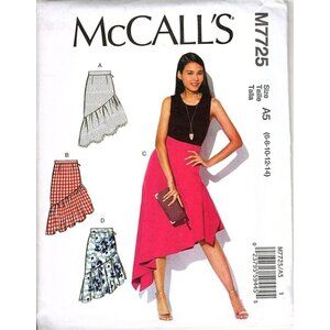 McCall's M7725 Misses 6 to 14 Asymmetrical Skirts Sewing Pattern New